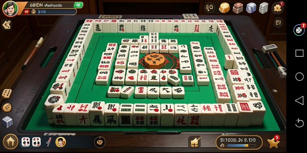 Tangkapan layar menunjukkan tingkat permainan Mahjong yang menantang.