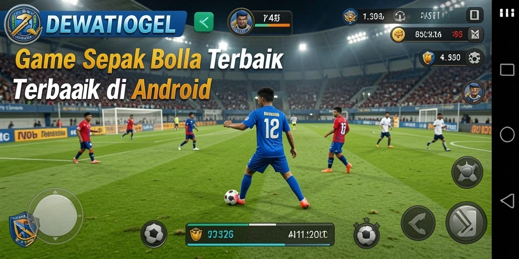 Tampilan gameplay menarik DEWATOGEL dengan aksi sepak bola seru.