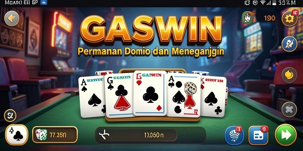 Screenshot menunjukkan gameplay seru dari permainan Domino GASWIN.