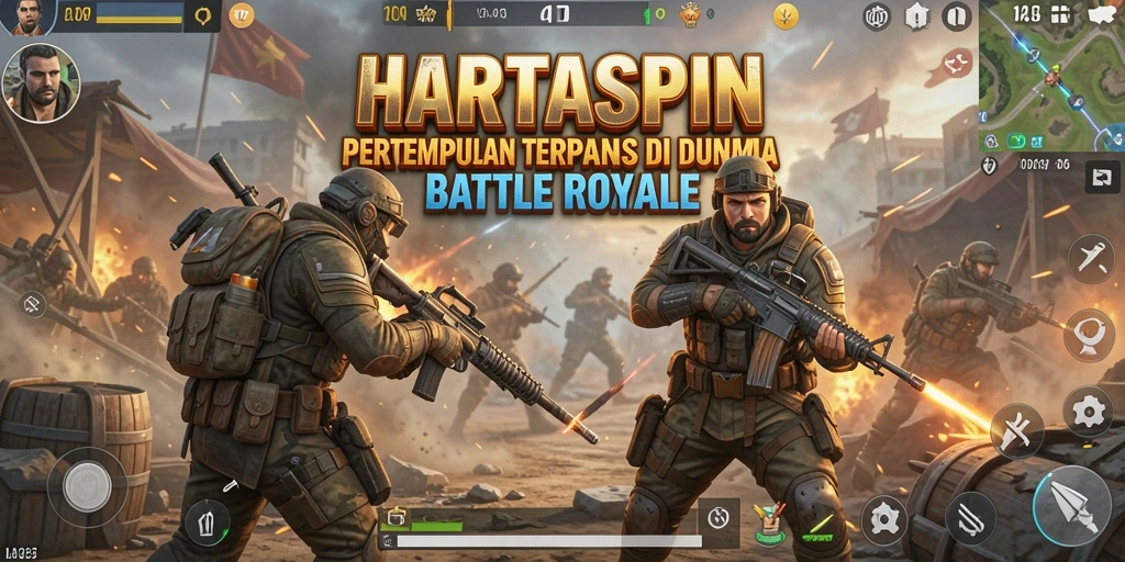 Screenshot menunjukkan intensitas pertempuran di HARTASPIN.