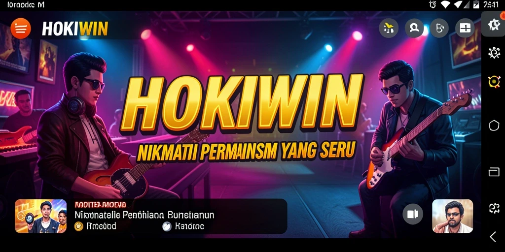 Tangkapan layar gameplay HOKIWIN menampilkan pengalaman musik yang seru.