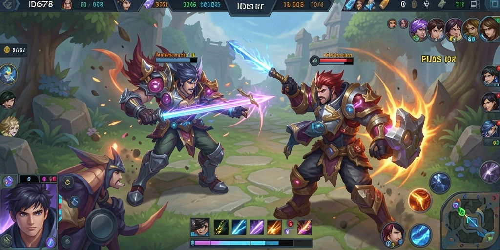 Gameplay seru ID678 dengan karakter-karakter unik dan pertempuran intens.