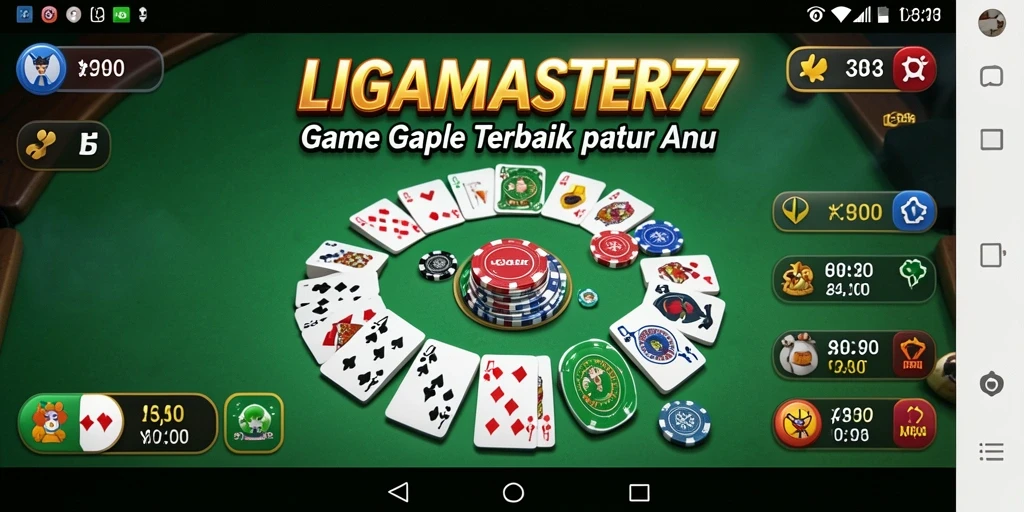 Tampilan gameplay LIGAMASTER77 yang seru dan interaktif.