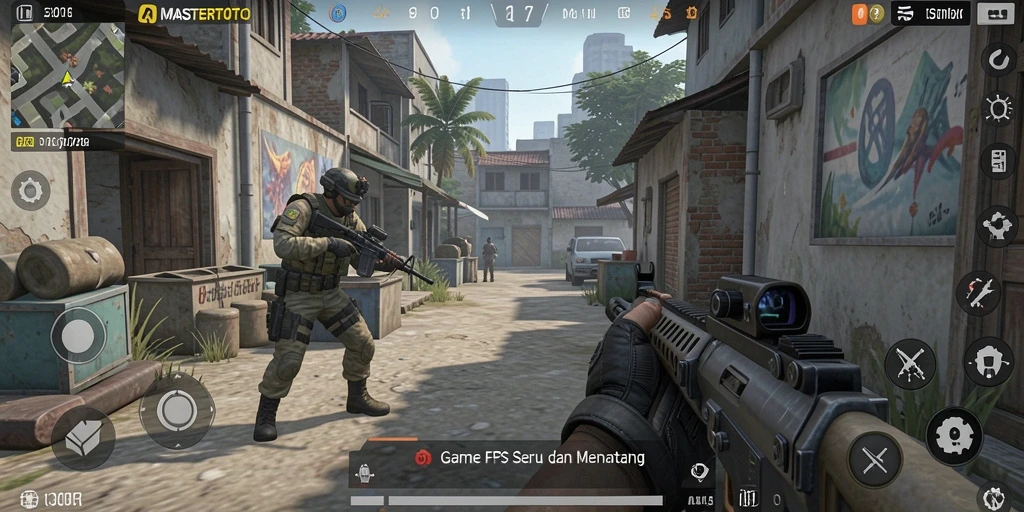 Tampilan gameplay menarik dari MASTERTOTO dengan aksi tembak-menembak intens.