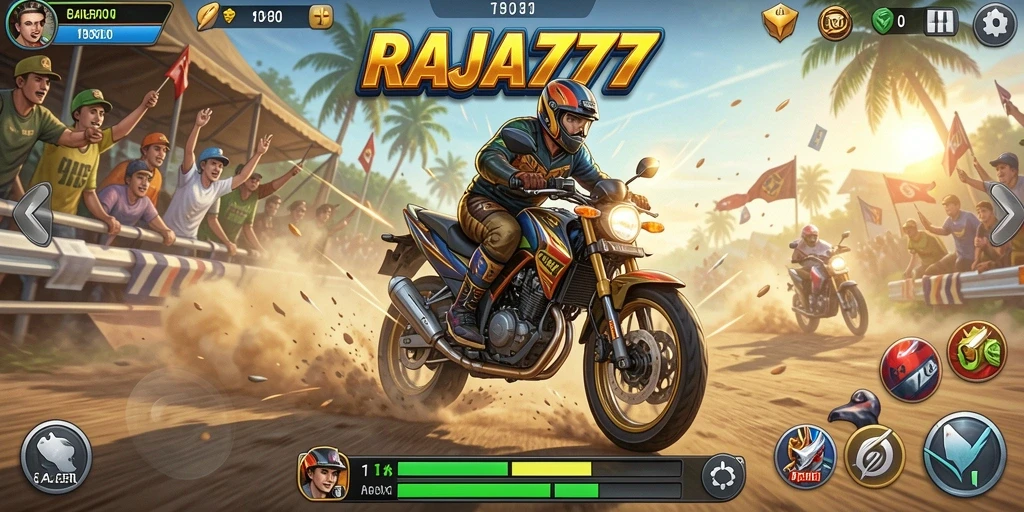 Gameplay seru balapan motor di RAJA777 yang menampilkan kecepatan dan ketegangan.