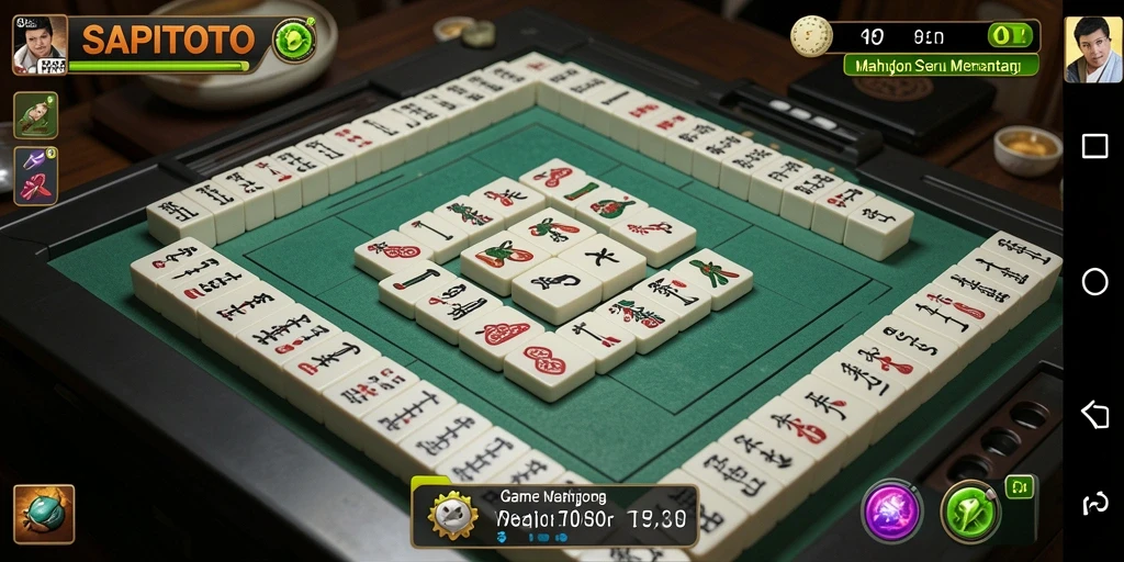 Tampilan gameplay Mahjong yang seru dan menantang.